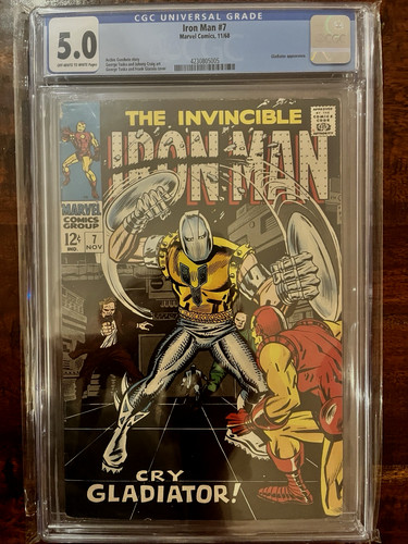 INVINCIBLE IRON MAN #7 1968 MARVEL CRYSTAL CLEAR CGC 5.0 KEY! 1ST APP WHIPLASH!