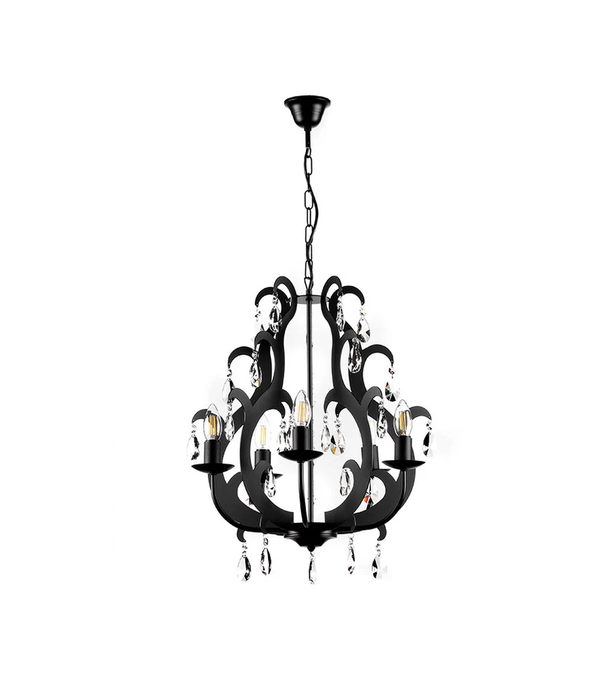 LAMPADA A SOSPENSIONE ONLI "JANE" 5 LUCI NERO E14