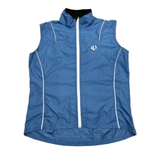 Pearl Izumi Windbreaker Cycling Vest Womens XL Blue Full Zip Vintage Packable