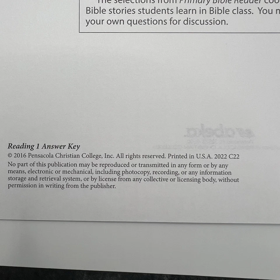 Abeka 1st Grade Reading Answer Key Homeschool Book - Image 4 of 4