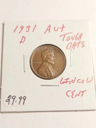 1931 D AU+++ Tough Date Lincoln Cent Scarce
