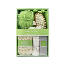 6-Piece Bath/Spa Gift Set w/Massager, Sponge, Pumice Stone, Loofa, Glove - NEW