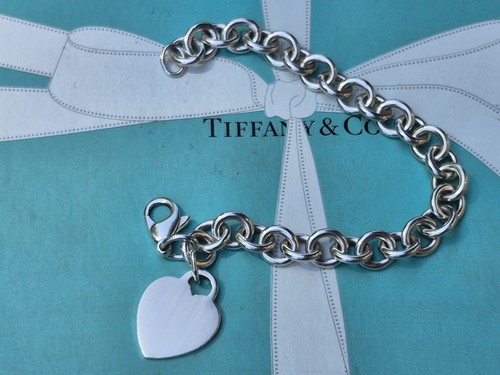 Authentisches seltenes Tiffany & Co schlichtes klobiges Armband mit Herzanhänger. - Bild 3 von 8