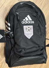 NWT adidas Stadium II Backpack, One Size - Black Zip Pockets Hydroshield