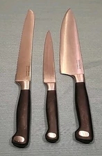 Montrose Fully Forged 3 Knives Lot 8" Chef's Knife 8.5" Bread Knife & 6"  Blade