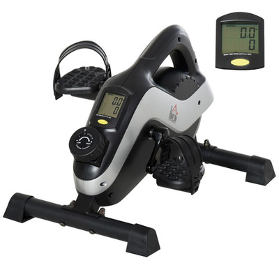 Mini Heimtrainer schwarz kompakt unter Schreibtisch 53x44x34cm magnetisch 8-stufig LCD Home