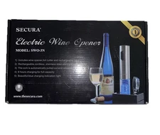 Secura Electric Wine Opener Model SWO-3N Wine Opener Foil Cutter Rechargeable