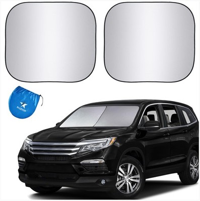 EzyShade Windshield Sun Shade with Shield-X Large (Max), Silver reflective 