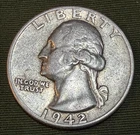 USA - 1942-P Silver Washington Quarter- High Grade
