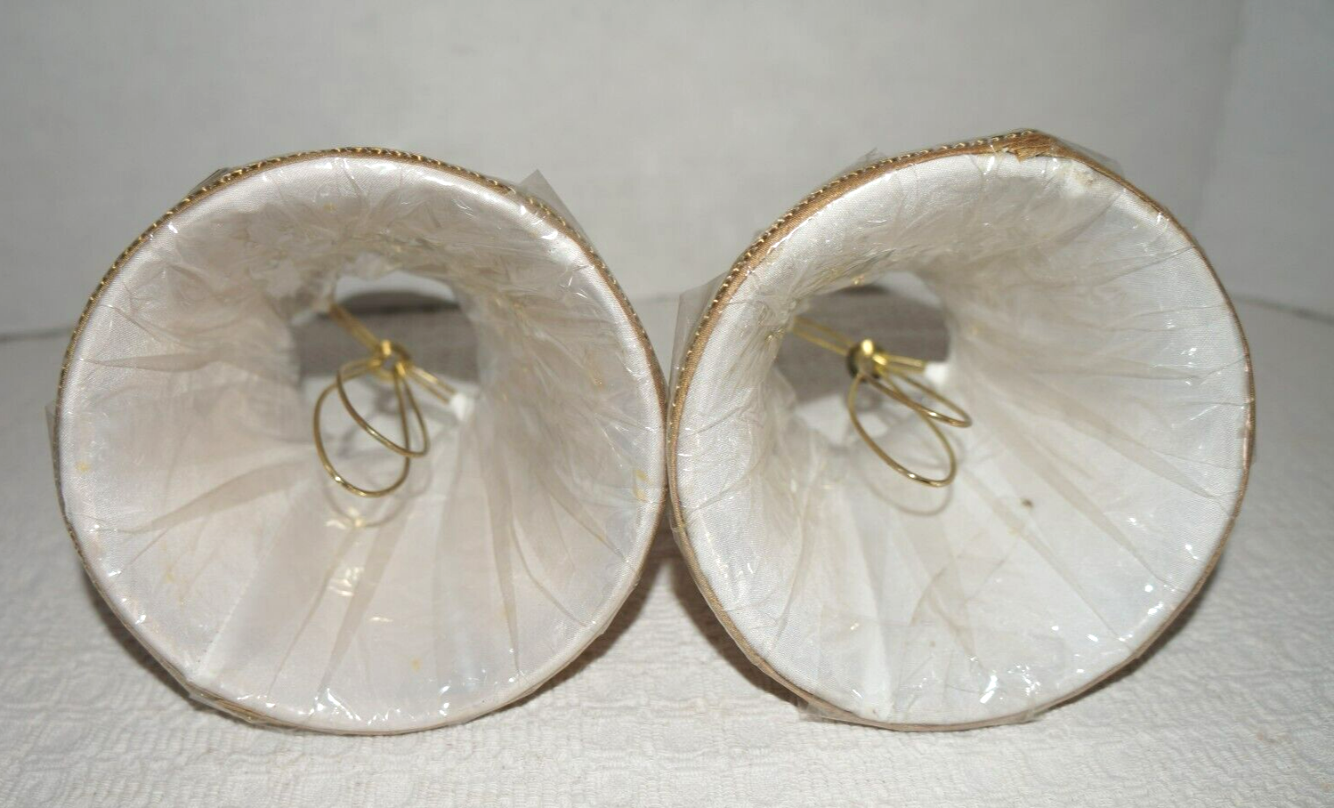 2 Bell Lamp Shades Gold Small 5"H x 31/8" x 51/8" Candelabra ClipOn