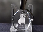 Icelandic Dog Crystal Round Keychain, Crystal Animals DE