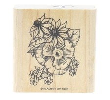 Stampin Up Garden Botanical Floral Arrangement Daisy Wooden Rubber Stamp