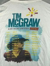 Tim McGraw Concert Tee Brothers of Sun Tour 2012 T Shirt Womens Large White Crew