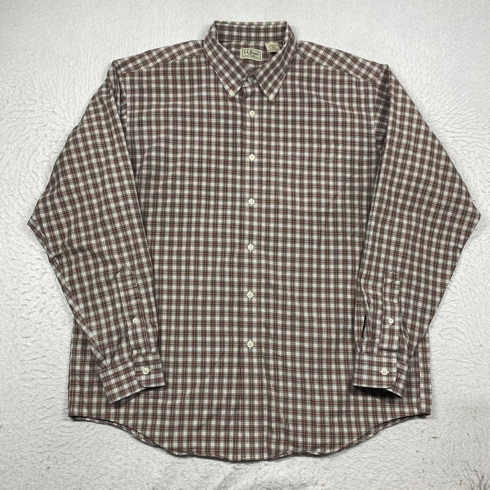 L.L. Bean Shirt Mens Large Multicolor Plaid Button Down Long Sleeve