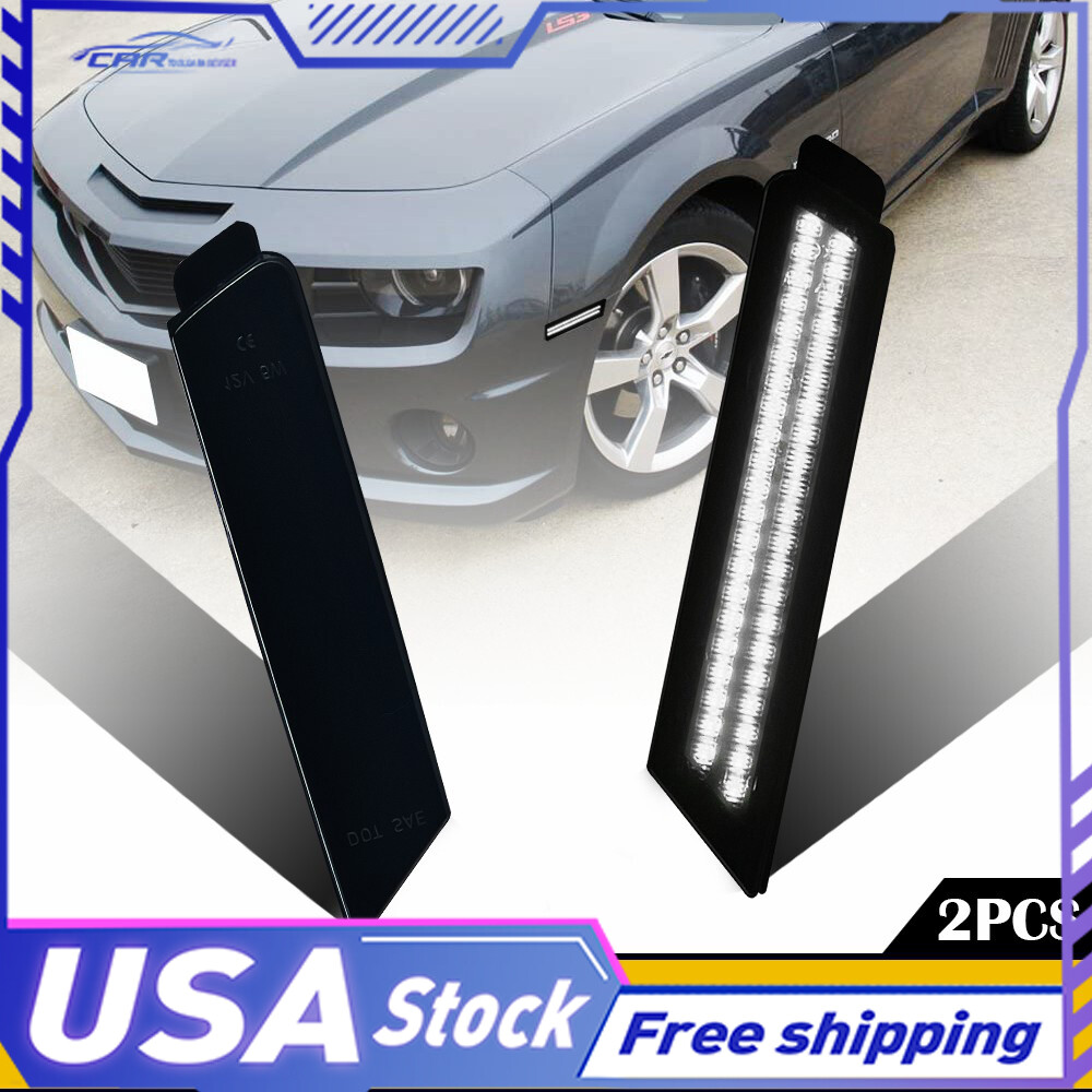 2010-15 Camaro Chevy White LED Front Side Marker Signal Lights EPI