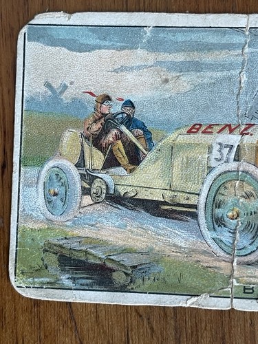 1910 Turkey Red Automobile Series Tobacco T37 Rare Benz-Racer - Picture 2 of 8