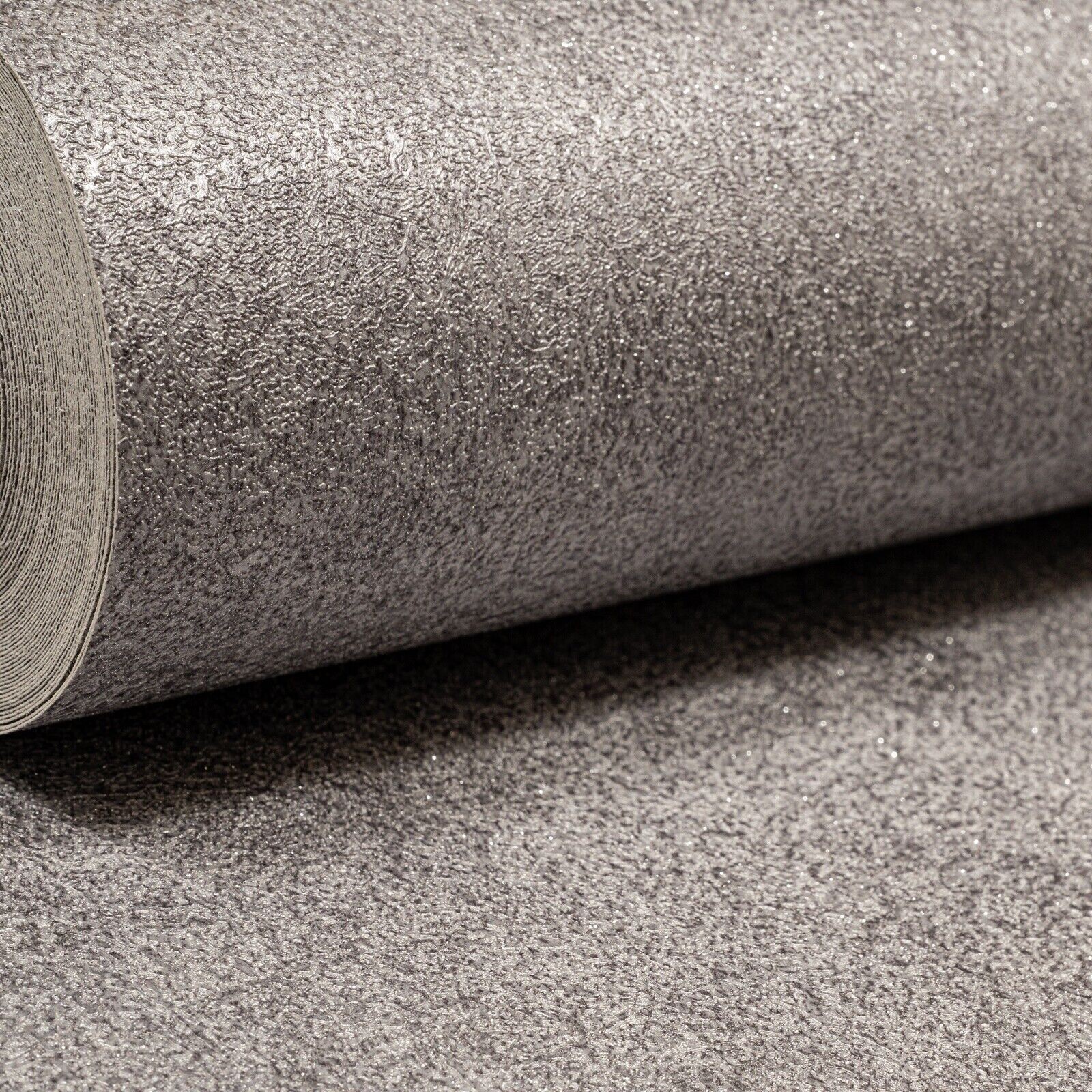 B&Q - Plain Grey Silver Crushed Wallpaper Textured Metallic Glitter Thick Shimmer - Image 2