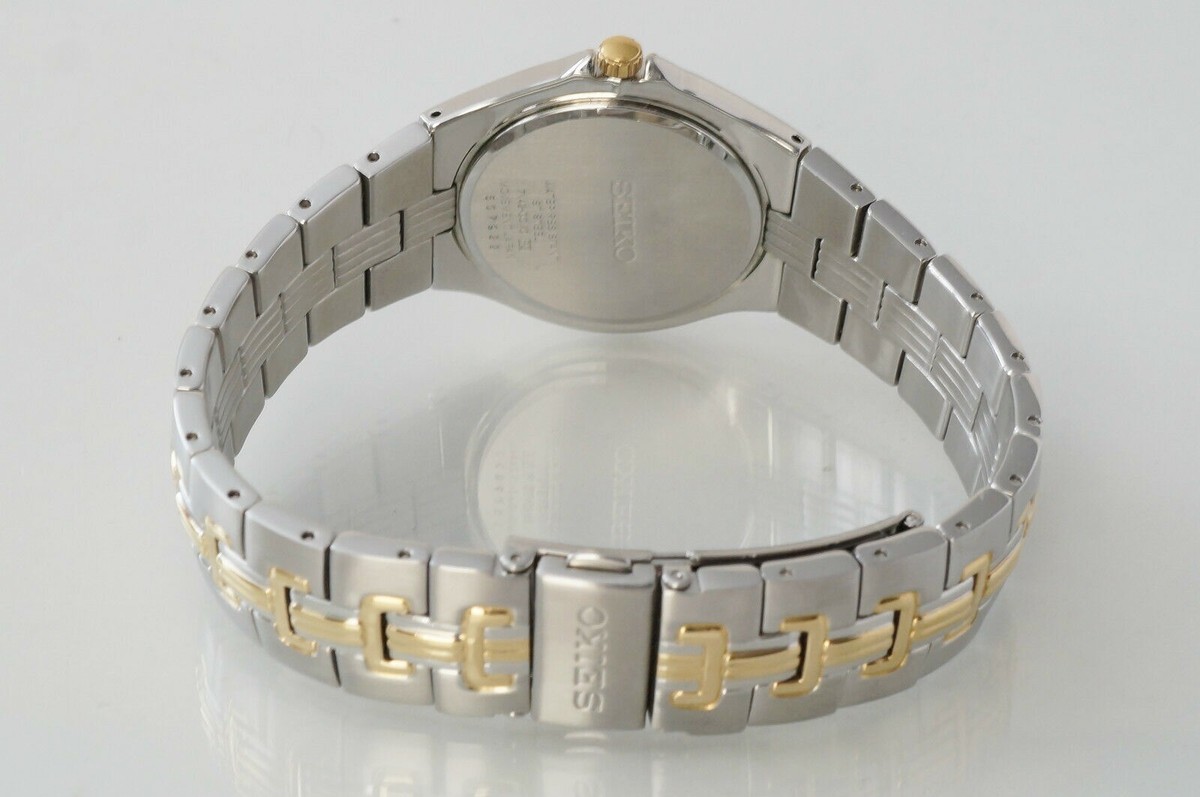 Seiko SGEC68 Men's Grey Dial Date Two-tone Stainless Steel Watch