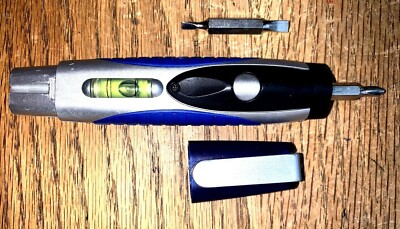 PEN LIGHT W/ CLIP 4-In1 DOUBLE END Phillips / Flathead Screwdriver & Ruler Level