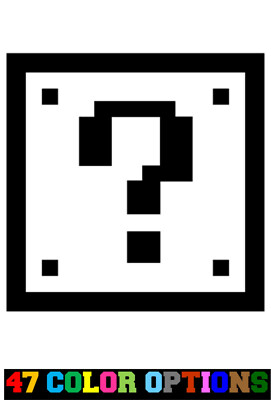 Vinyl Decal Truck Car Sticker Laptop - Super Mario Bros Question Mark ? Block