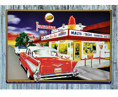 Chevrolet Bel Air Schild 30 x 40 cm groß USA Drive-In Diner US-Car Wandbild 654*