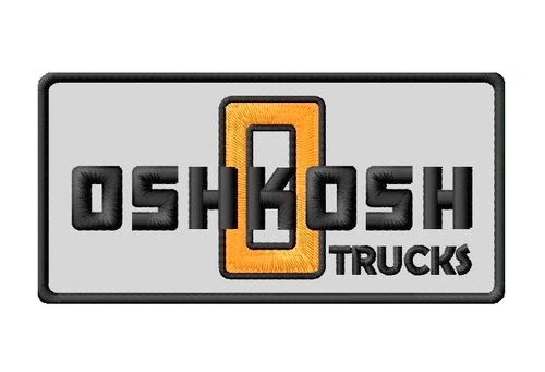 OSHKOSH TRUCKS EMBROIDERED PATCH 4-1/4" x 2-1/8" IRON/SEW ON ALPHA STRIKER MTV-R