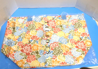 Talbots Flower Printed Large Beach / Tote Bag new in open bag 23 x 15