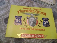 AMERICAN CITIZEN,GEORGE WASHINGTON- INNER CIGAR BOX -EMBOSSED LABEL -