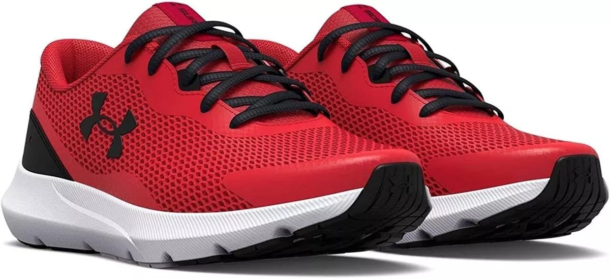 Under armour shoes black on sale and red