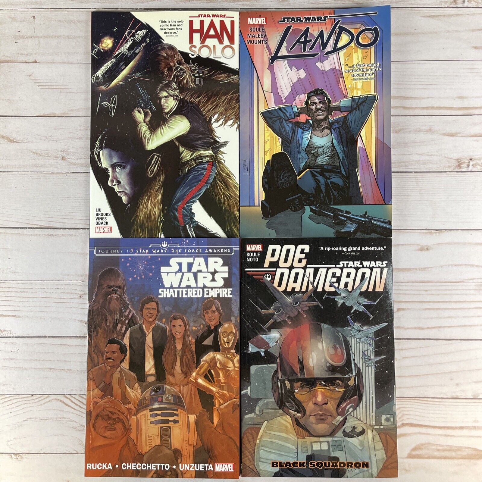Marvel Star Wars Graphic Novels Lot Solo Lando Poe Dameron Shattered Empire NM
