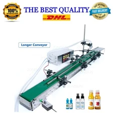 Automatic Water Milk Liquid Bottle Double Heads Filling Machine + Long Conveyor