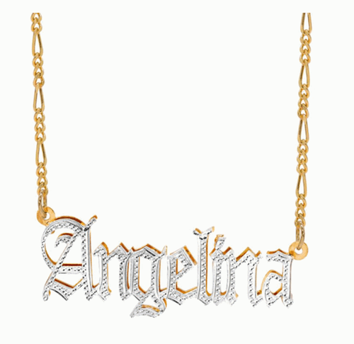 Personalized Sterling Silver 14KGold Any Name Plate Script Chain Necklace USA - Picture 37 of 43