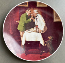 Norman Rockwell When Gentlemen agree Wandteller Sammlerst&uuml;ck Porzellan Vintage