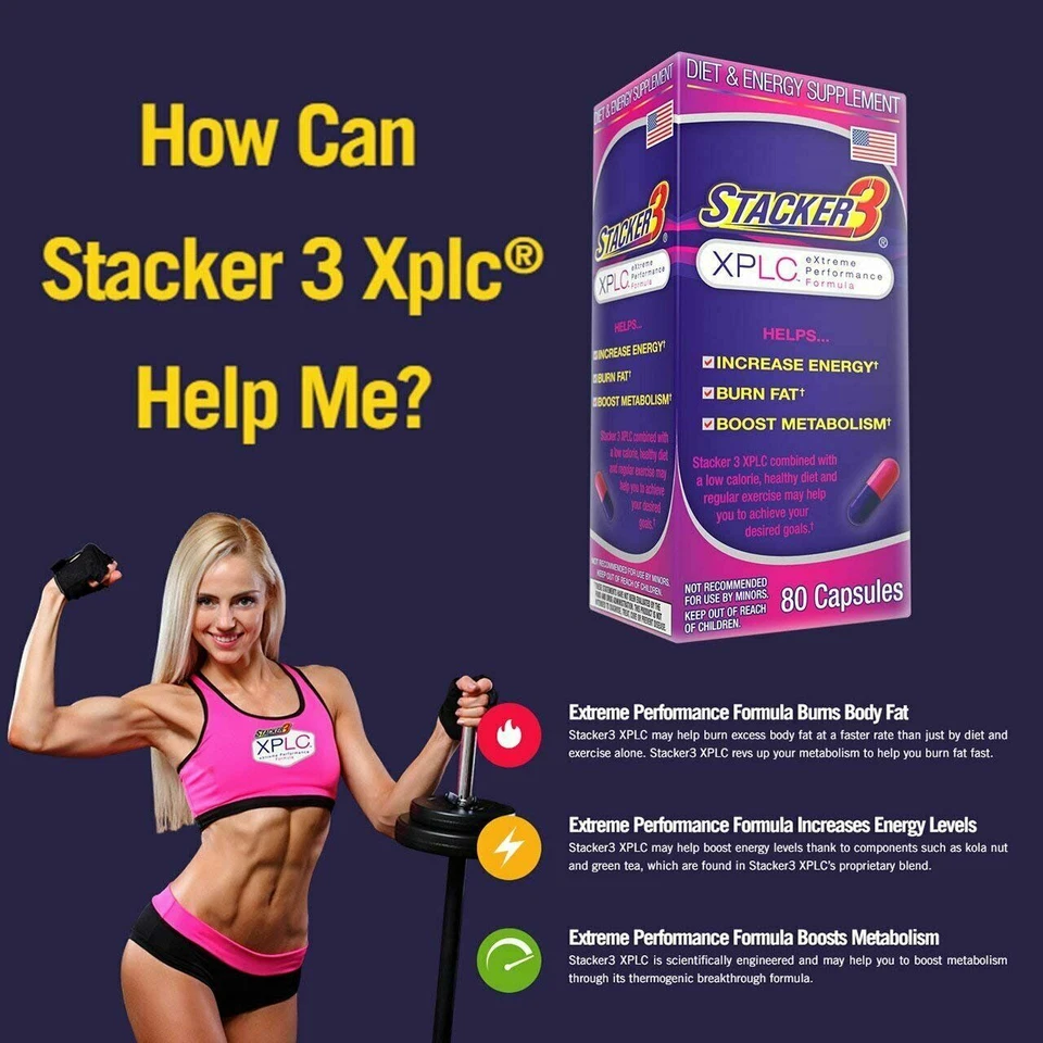 Stacker 3 XPLC Body Fat Burner and Metabolism Boosting 80 capsules - Image 3 of 4