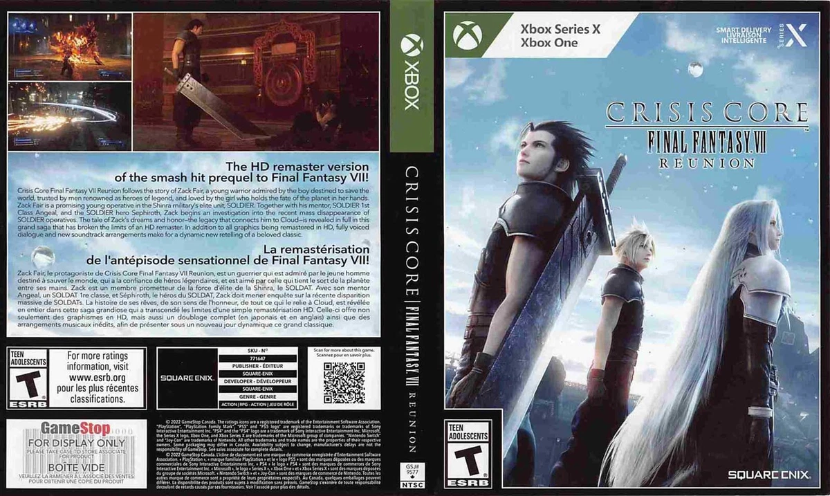 Microsoft CRISIS CORE FINAL FANTASY VII store display box art Xbox