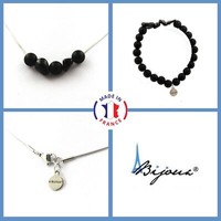 Steine Und MinéRaux. ParüRe Schmuck Armband Halskette Perlen Onyx Black Matt