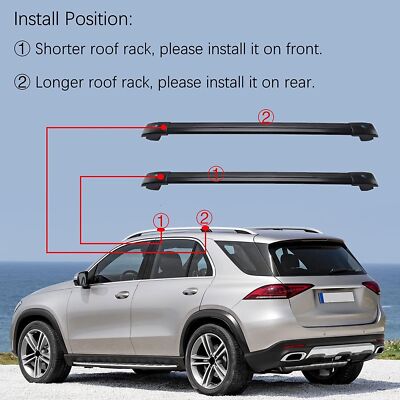 For Mercedes EQB SUV X243 2022-2024 Lockable Roof Rail Rack Cross Bars  Crossbars