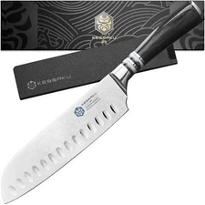 Kessaku 7" Santoku Knife - Ronin Series - Granton Edge HC Stainless Steel