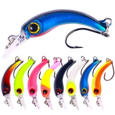 8PCS Lot 4cm/1.5g Trolling Bait Minnow Fishing Lure Bass Trout Crankbait Tackle