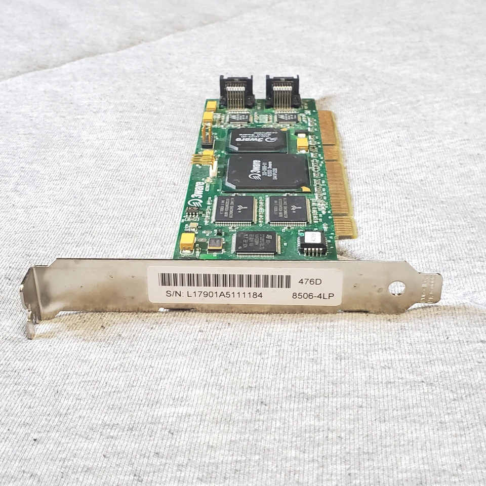 3Ware 4x SATA RAID card - vintage PCI-X - 8506-4LP - Image 3 of 4