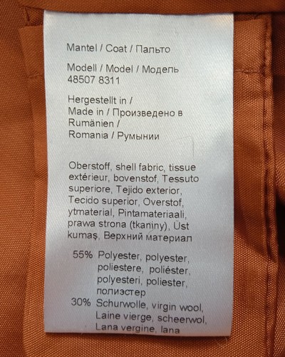 Fuchs & Schmitt Damen Mantel Wolle Tartan-Karo Knöpfe Mittelgrau Größe 40 - Bild 8 von 13