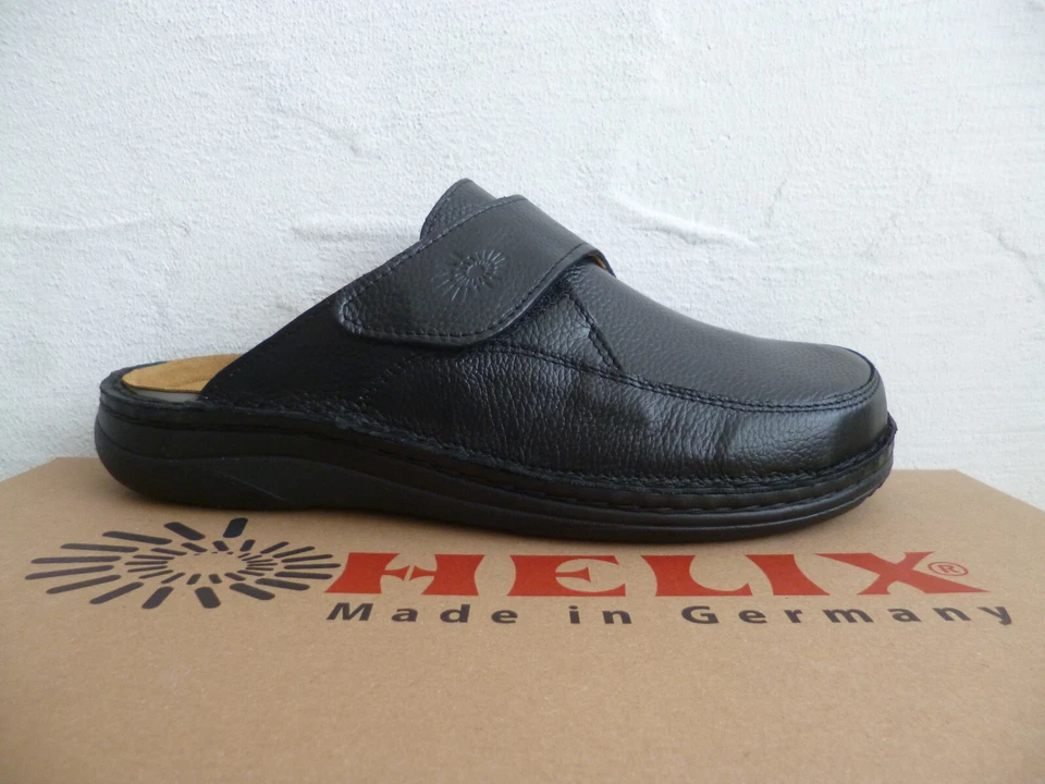 Zuecos Helix Zapatillas Mules Zapatos Cuero Negro 82550 Foto 3 de 4