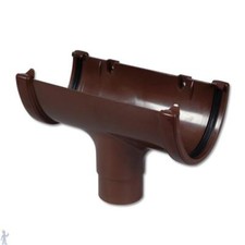 Floplast Guttering ROH1BR 115mm Hi-Cap (Deepflow) - Running Outlet - Brown