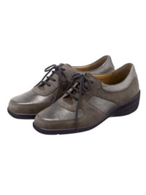 Solidus Schuhe Damen Schnürschuhe Bequeme Halbschuhe Leder taupe Weite H 3,5 36