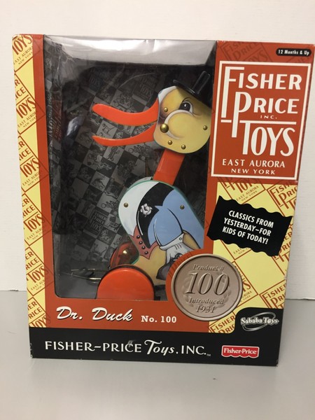 Fisher Price no. 100 Dr Duck pull toy replica. 2004 Classics edition. New in box