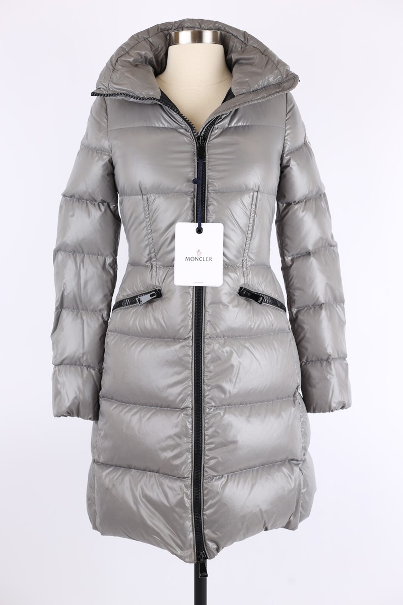 NWT Moncler Jasminum Long Down Coat Women Sz/00 XS Gray NWT Moncler Jasminum Long Down Coat Women Sz/00 XS Gray