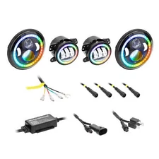 Metra JP-707RGBKT 7" Chasing Halo LED Headlights & 4" Fog Lights w/ Controller