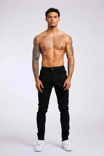 Neu Herren Jeans Slim Fit Skinny Stretch Denim Hose Baumwollhose Einfarbig - Bild 19 von 29