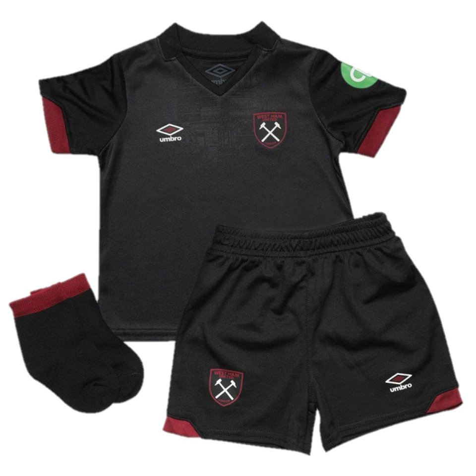 West Ham United Mini Kit Umbro Fußball Kinder Auswärtsset - Neu
