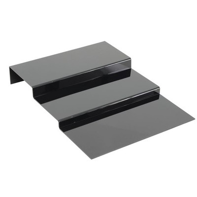 HUBERT Deli Riser 3-Step Gloss Black Acrylic Riser - 24'' L x 29 3/4 W x 4 1/4 H